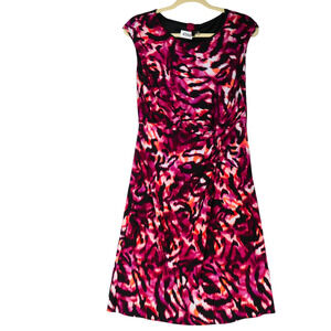 212 Collection Sheath Dress Womens Medium Pink Ruched Knotted Stretch Blend